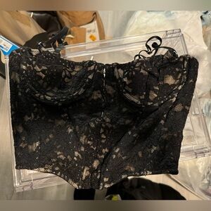 White fox corset top